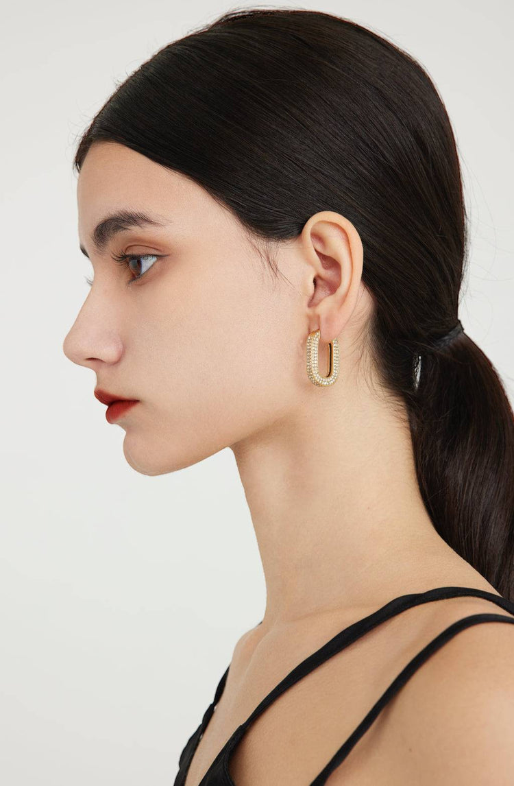 Gemma Ellipse Hoops / Gold