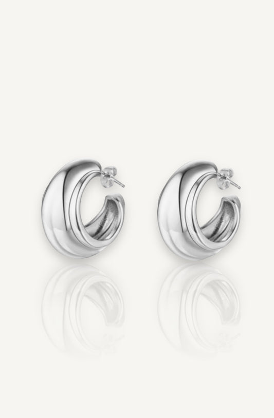 Melba Hoop Earrings / Silver