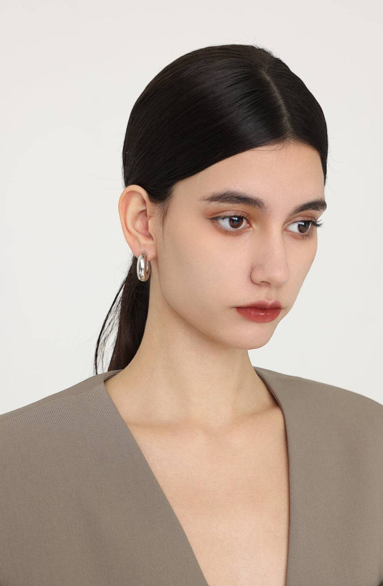 Rhea hoop earrings / Silver