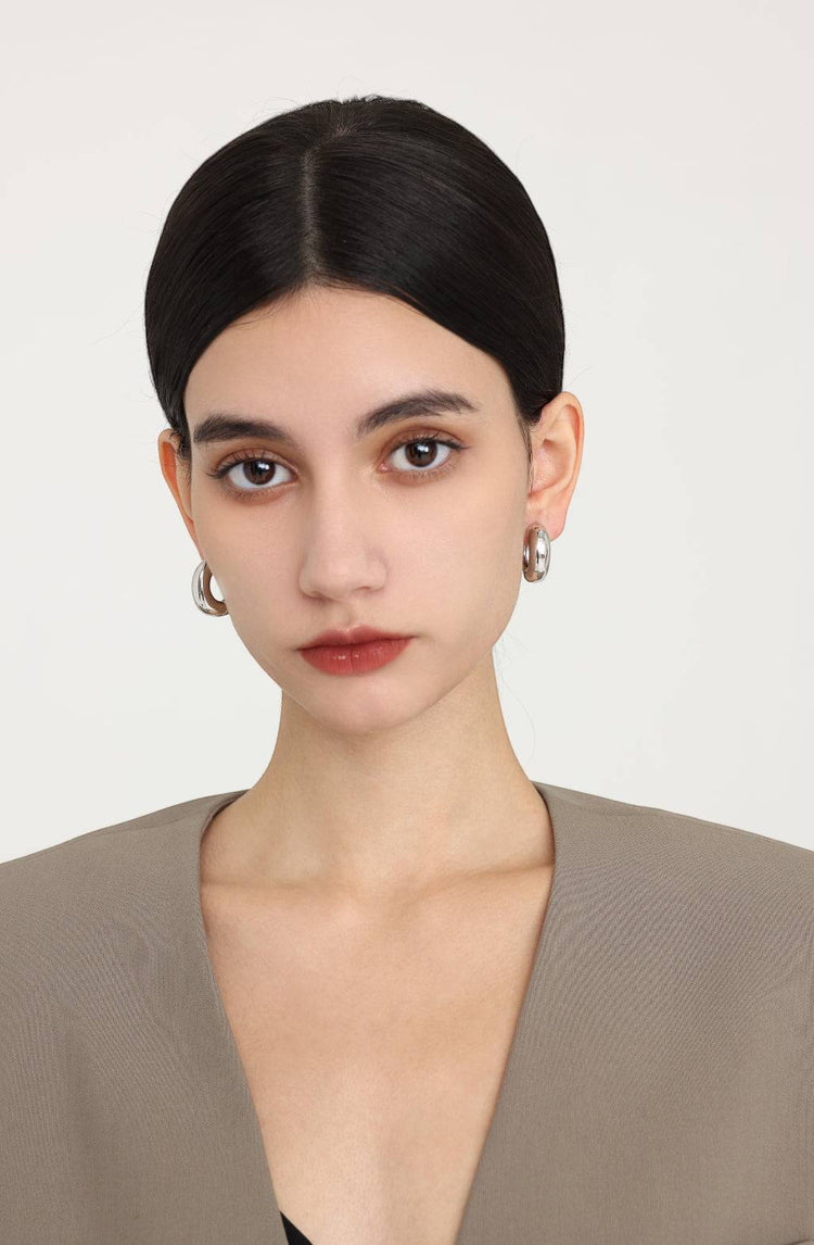 Rhea hoop earrings / Silver