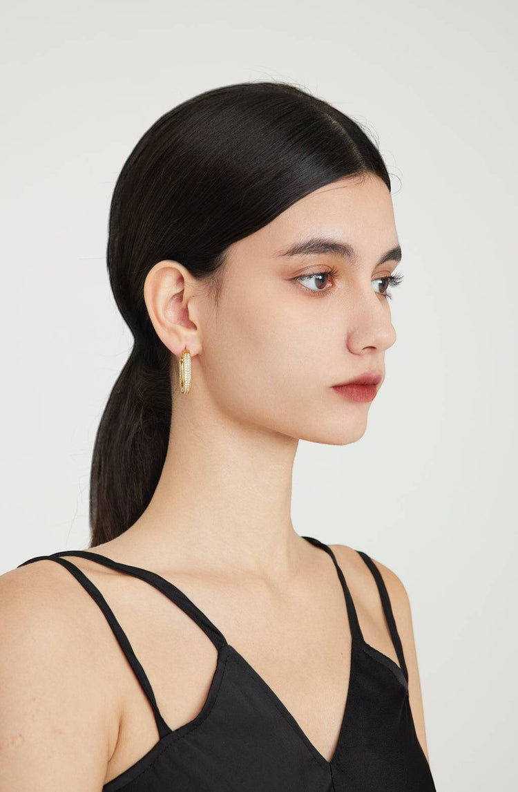 Gemma Ellipse Hoops / Gold