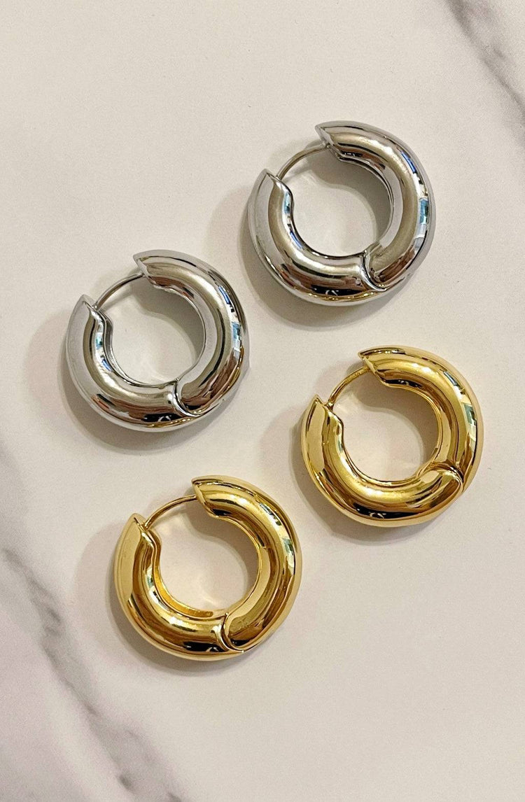 Rhea hoop earrings / Silver