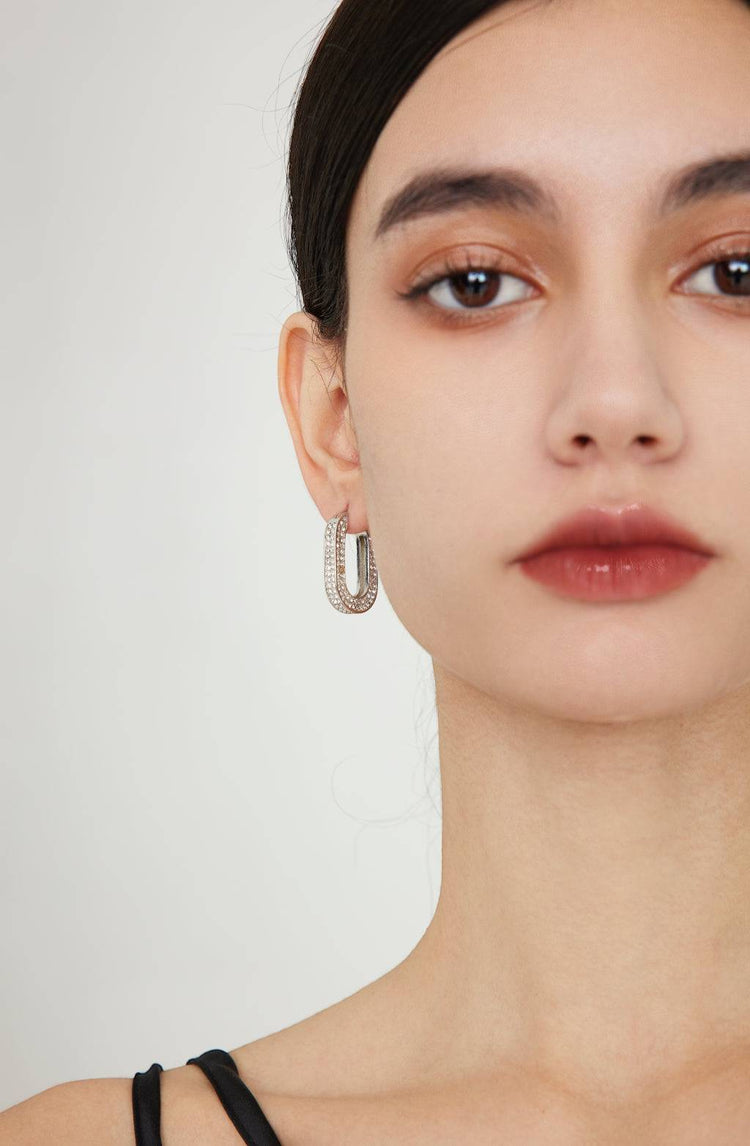 Gemma Ellipse Hoops / Silver
