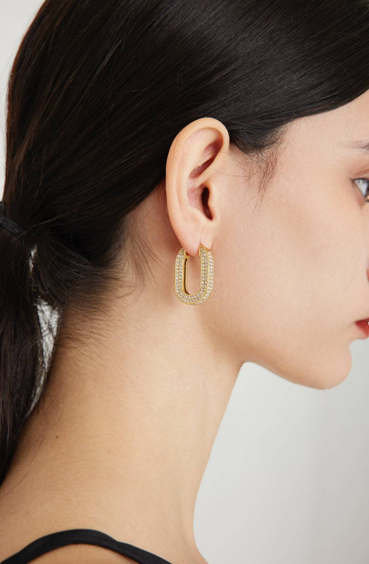 Gemma Ellipse Hoops / Gold