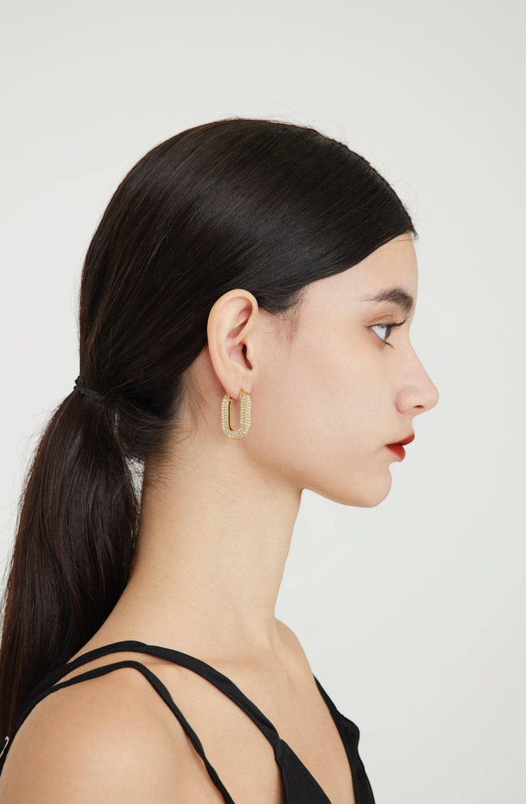 Gemma Ellipse Hoops / Gold