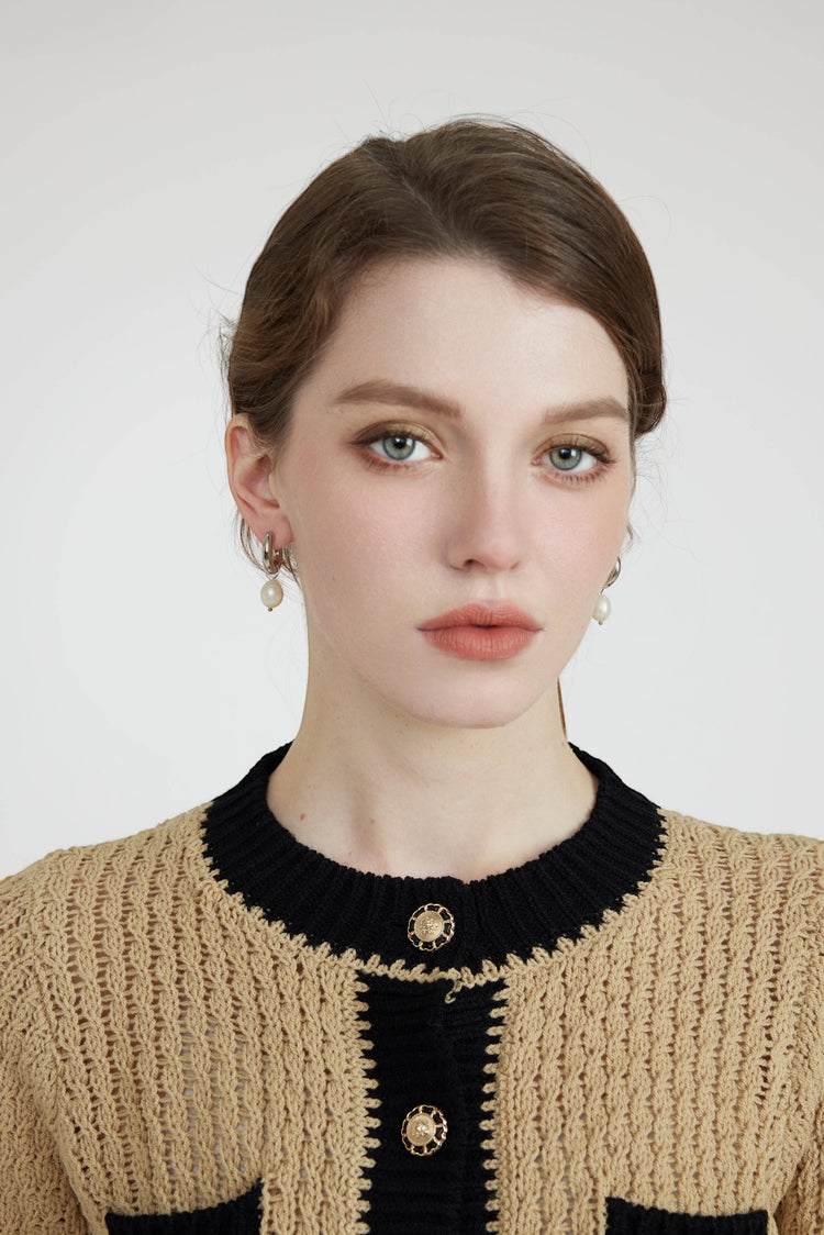 Pearl Drop hoop earrings