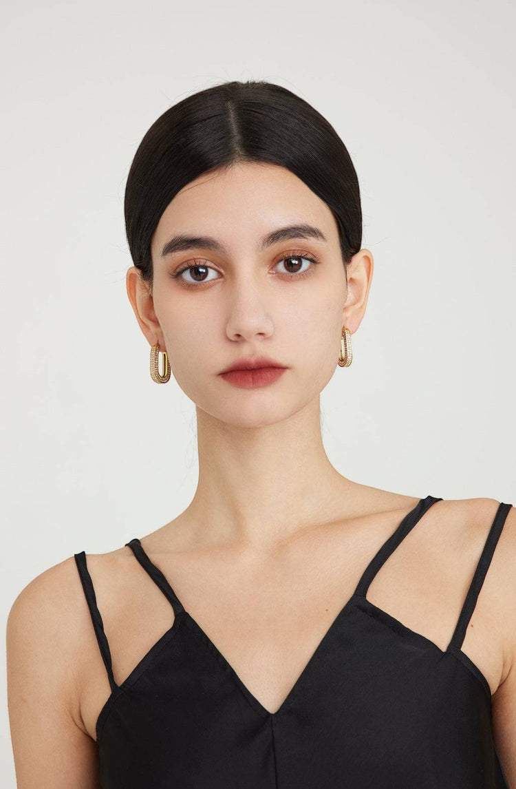 Gemma Ellipse Hoops / Gold