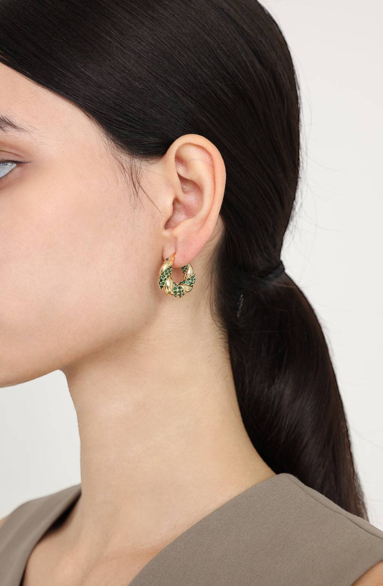 Lucia Green Zircon Twisted Earring