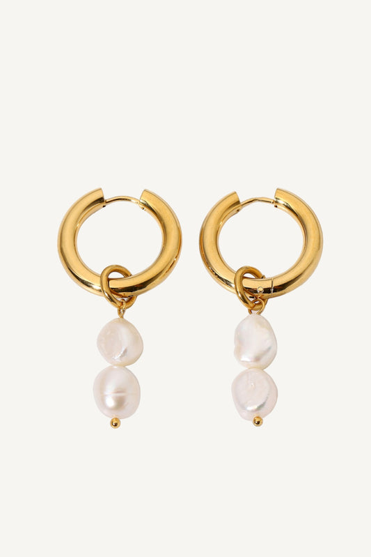 Double Pearl drop Earrings