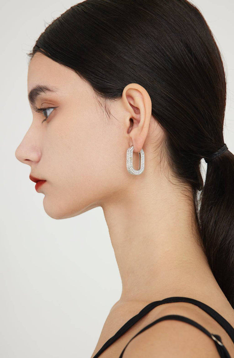 Gemma Ellipse Hoops / Silver