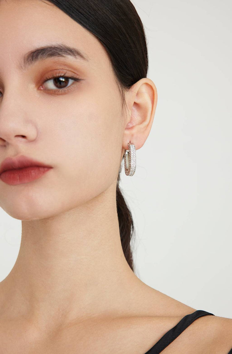 Gemma Ellipse Hoops / Silver