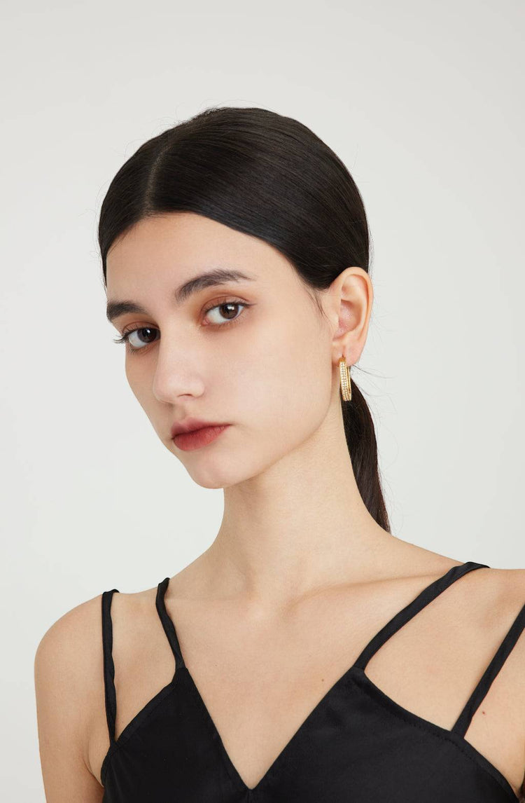Gemma Ellipse Hoops / Gold