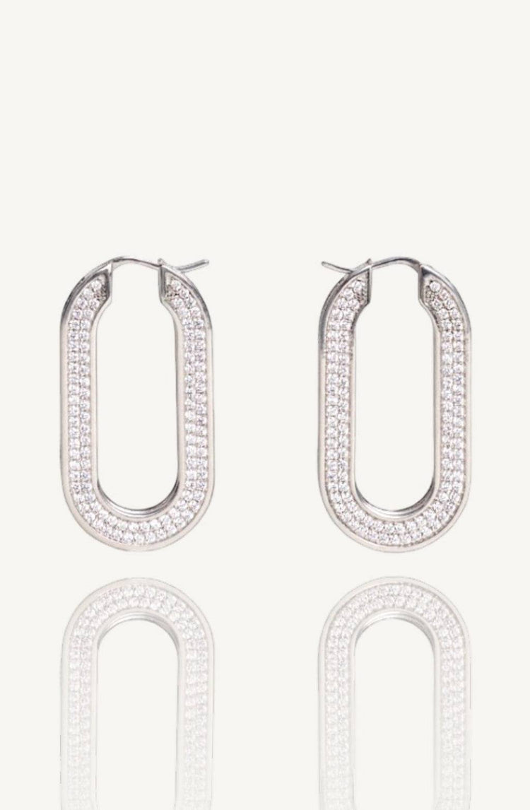 Gemma Ellipse Hoops / Silver