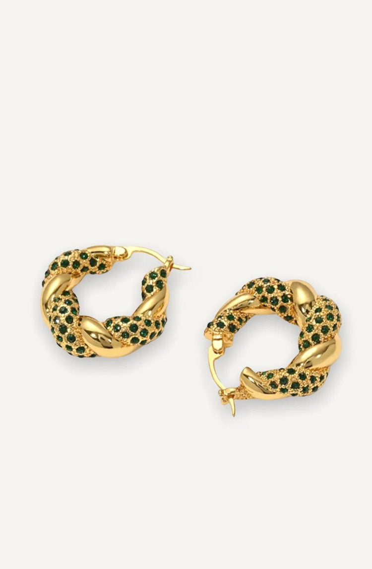 Lucia Green Zircon Twisted Earring