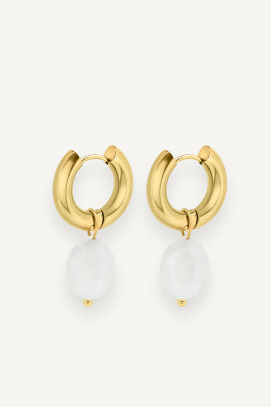 Pearl Drop Hoop earrings