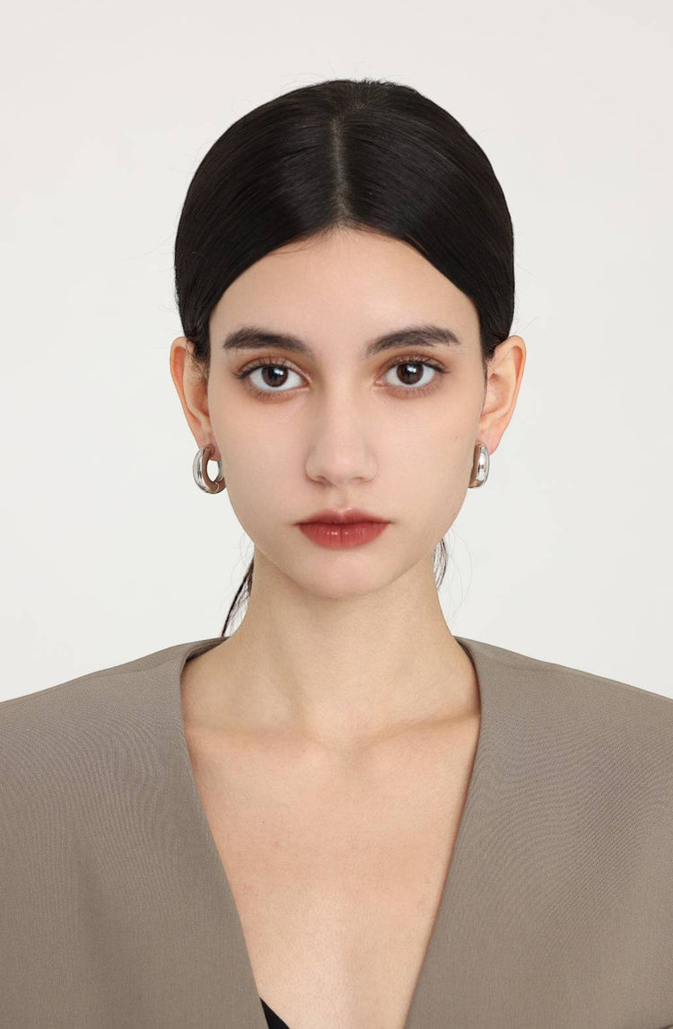 Rhea hoop earrings / Silver