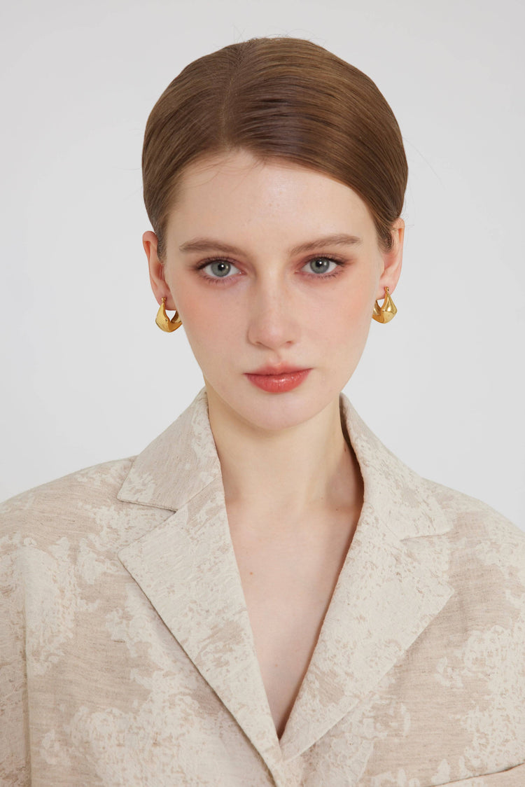 Rhombus hoop earrings