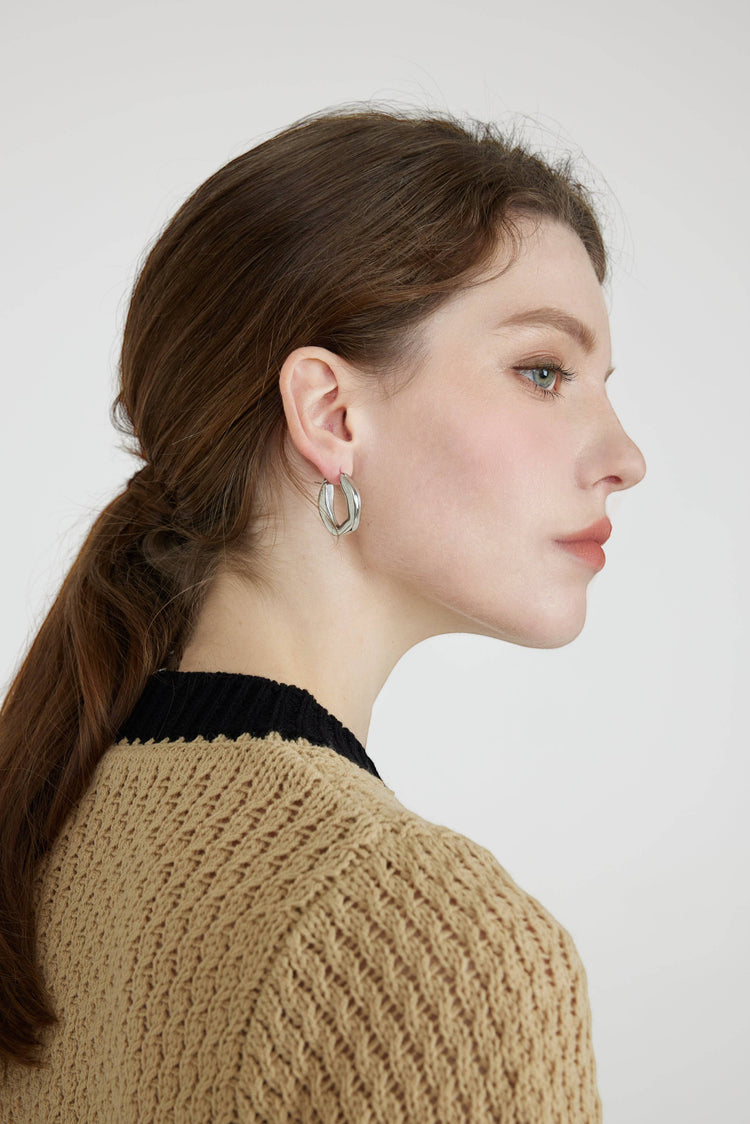 Caelia Medium Hoops / Silver