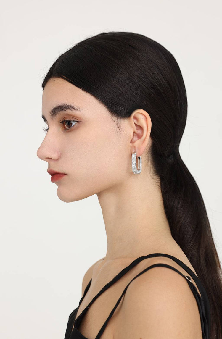 Gemma Ellipse Hoops / Silver
