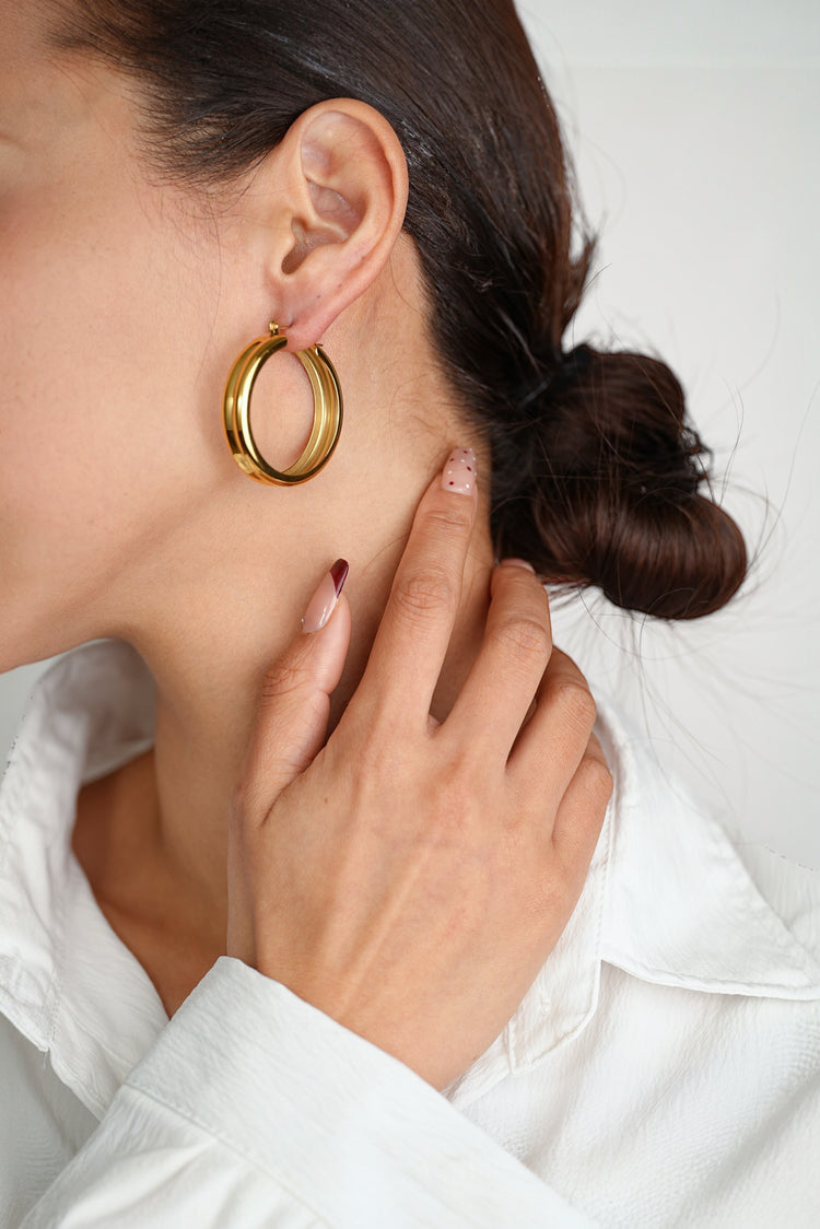 Chunky hoop earrings