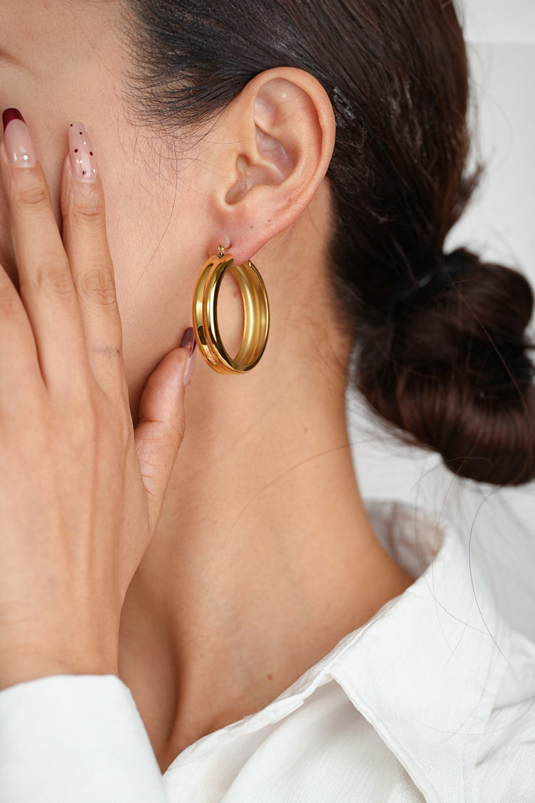 Chunky hoop earrings