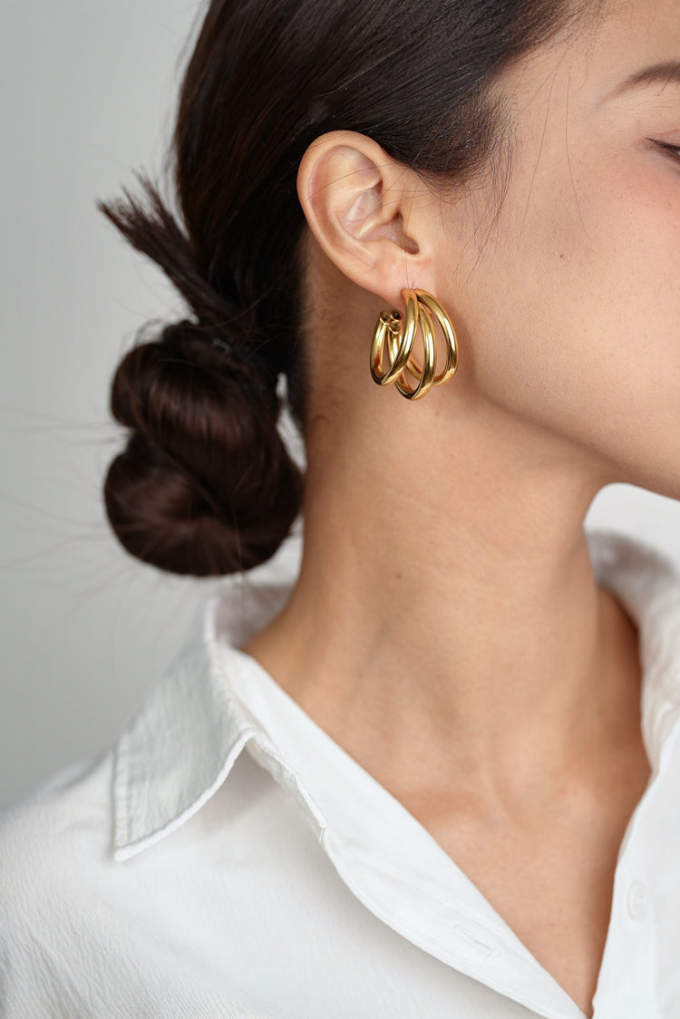 Small Triple Hoop Earrings