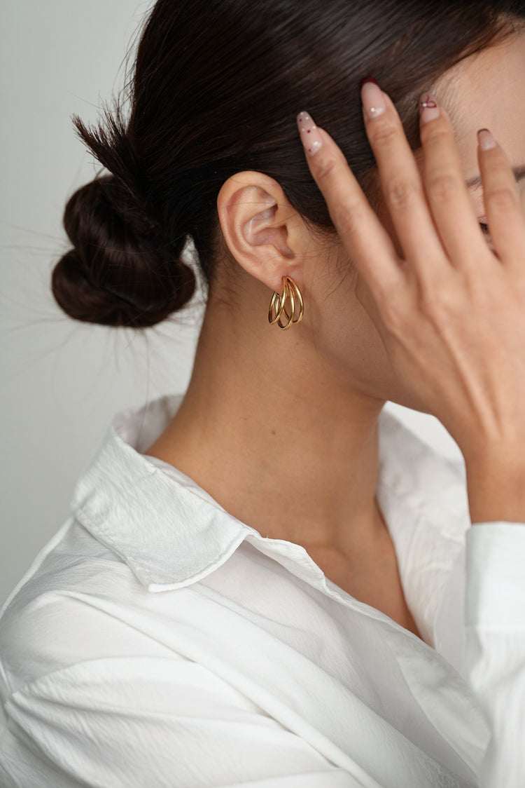 Small Triple Hoop Earrings
