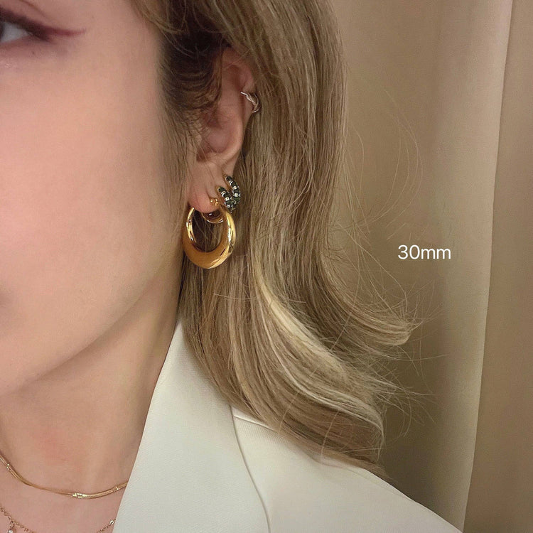 Large Nara hoop Earrings / silver