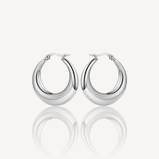 Small Nara hoop Earrings / silver