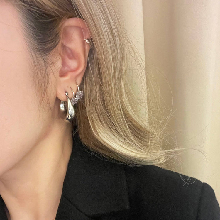 Viola hoop earrings / silver