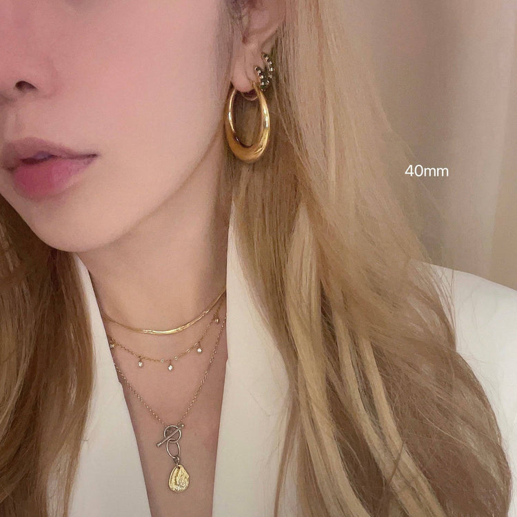 Large Nara Hoop Earrings / gold